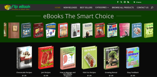 Flip eBook Store WordPress website