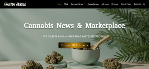 Cannabis Marketplace and News  WordPress Website