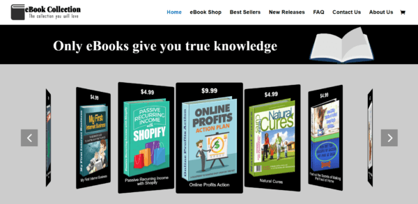 eBook Collection Store WordPress Website