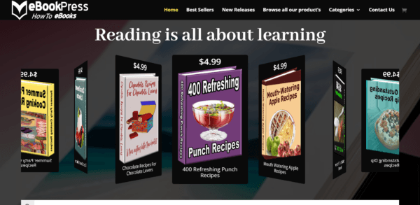 eBook Press Store WordPress website