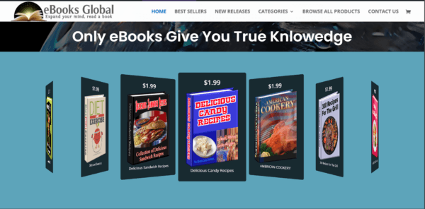 eBook Global Store  Fully automated  WordPress website  PayPal or Stripe