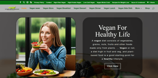 Vegan Food Store Wordpress Website