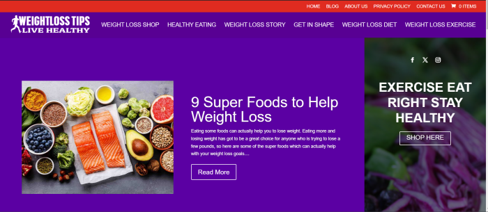 Weight Loss Tips WordPress Blog