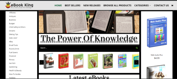 eBook King Store WordPress website