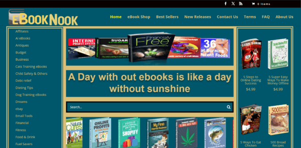 eBook Nook Store WordPress website "OVER 300 EBOOKS"